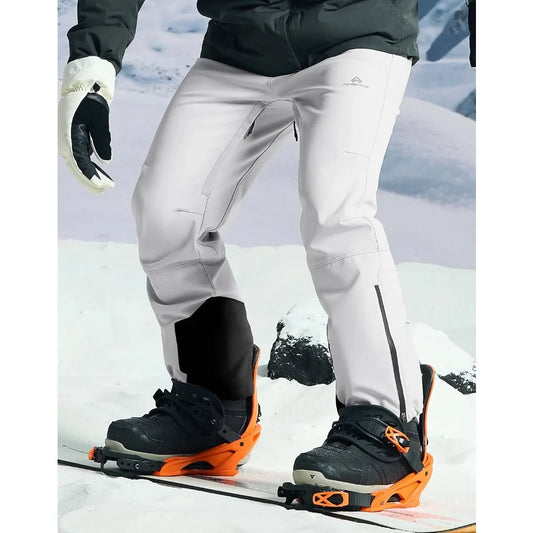 Pioneer Camp Men's Snow Ski Pants Waterproof Insulated Fleece Lined Softshell Snowboard Outdoor Hiking with Zipper Bottom Leg