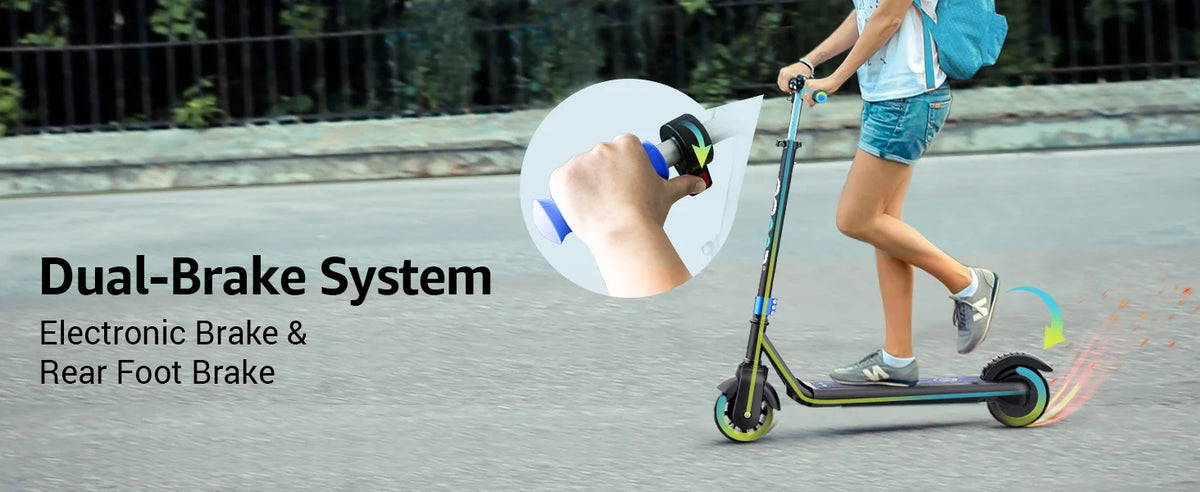 H30Max Electric Scooter for Kids, LED Dispaly, 150W Powerful Motor, Dual Brake System, Adjustable Height and Speed