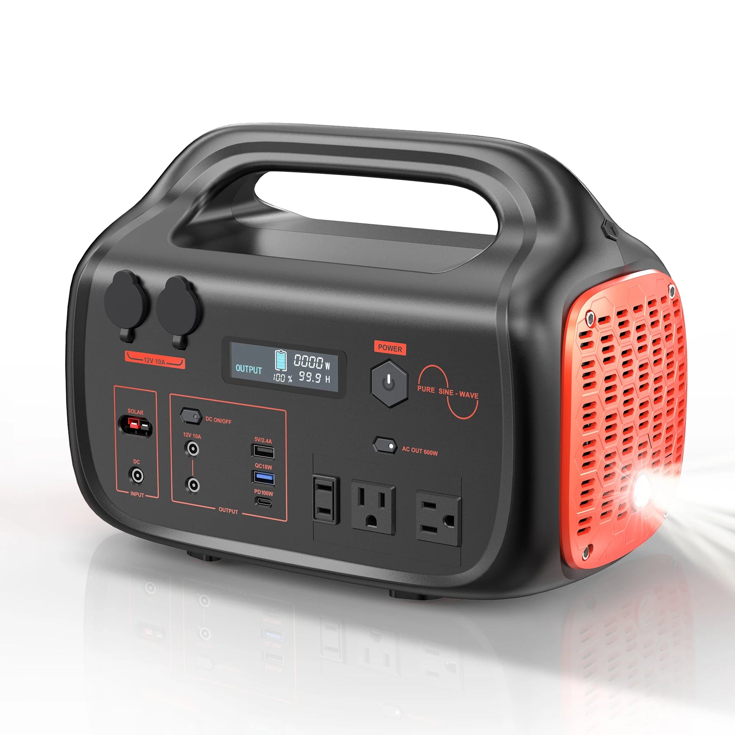 600W Portable Generator Power Station AC Outlets for Outdoor Camping RV Home Emergency