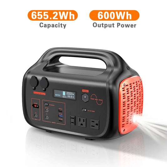 600W Portable Generator Power Station AC Outlets for Outdoor Camping RV Home Emergency