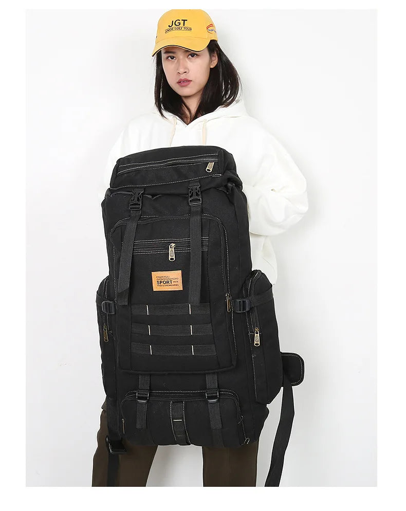 80L Backpack 600D Nylon Waterproof Trekking Hunting Bags Outdoor Rucksacks Outdoor Training Molle Knapsacks