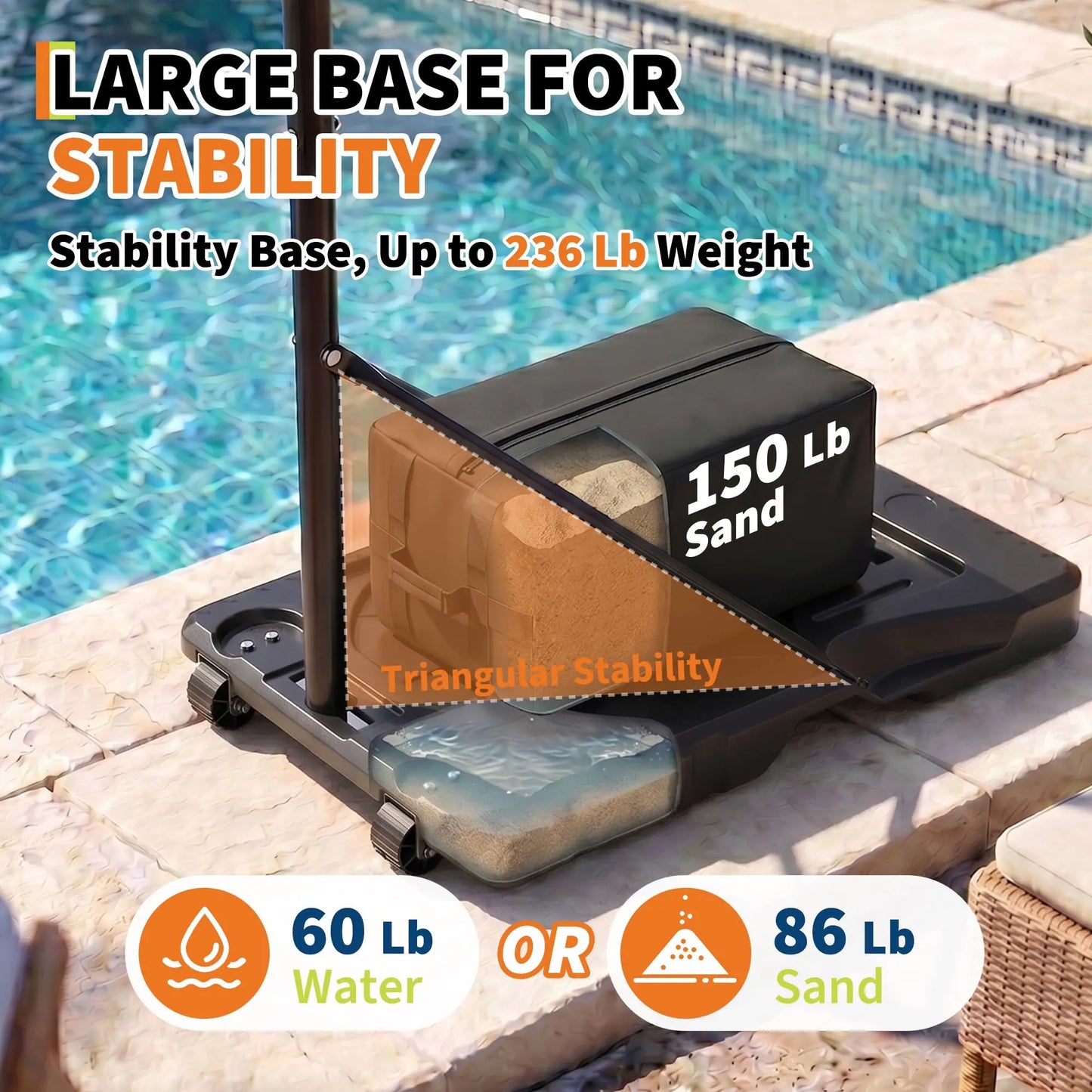 Portable Adjustable Basketball Hoop For Kids Adults 10FT Outdoor Indoor With Backboard Net Large Base Wheels Driveway Pool