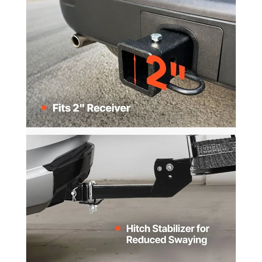 70 x 30 x 6 Folding Hitch Mount Cargo Carrier with 500 lbs Capacity Nighttime Reflective Reminder Hitch Lock for 2" Receiver