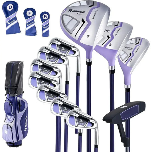 11-Piece Women's Golf Club Set with 460CC Driver, Hybrid, Irons, Putter, and Cart Bag
