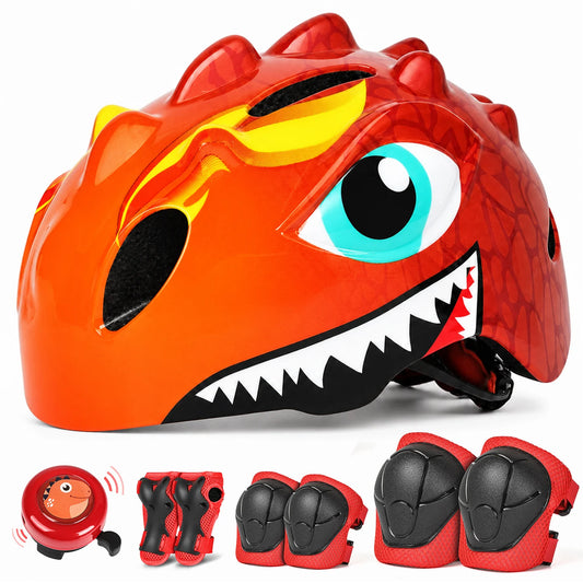 VICTGOAL Kids Bike Helmet Children Bicycle Bell Knee Elbow Pads Wirst Guards Sports Protective Gear for Cycling Balance Bike Skateboard
