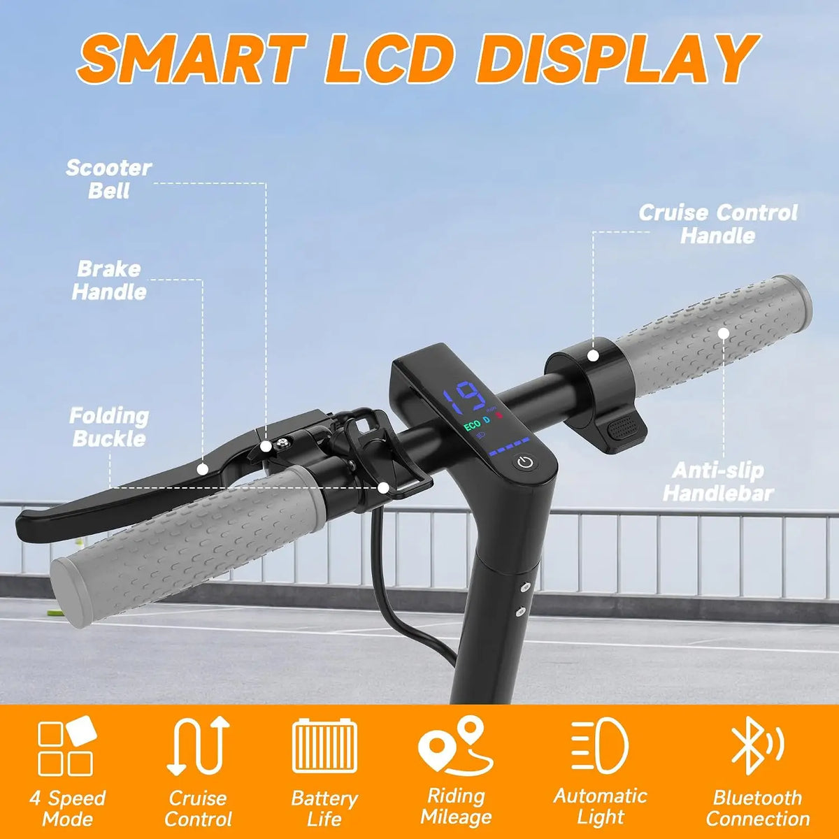 8.5'' Electric Scooter for Adults, Folding E Scooter with 350W Motor 19Mph Top Speed, Max 19-23 Miles Long Range Commuting Scooters with Dual Brakes System, APP Control