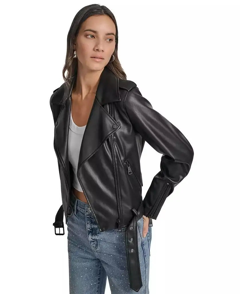 DKNY Jeans | Women's Faux-Leather Moto Jacket