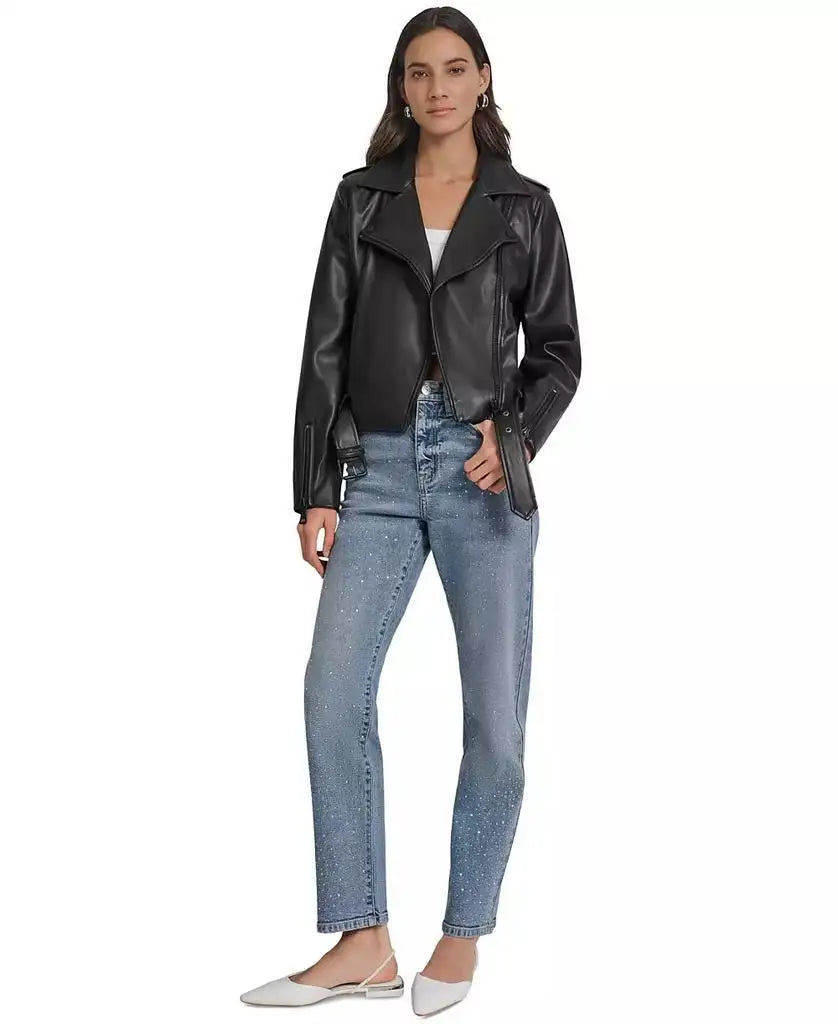 DKNY Jeans | Women's Faux-Leather Moto Jacket