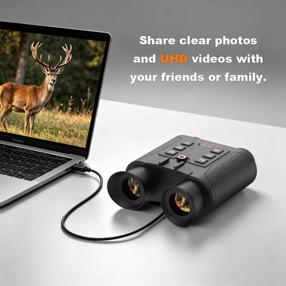 Night Vision Binocular 4K 8X Digital Zoom Nightvision Goggles Head Mounted IR Digital Telescope Built-in Diastimeter For Hunting