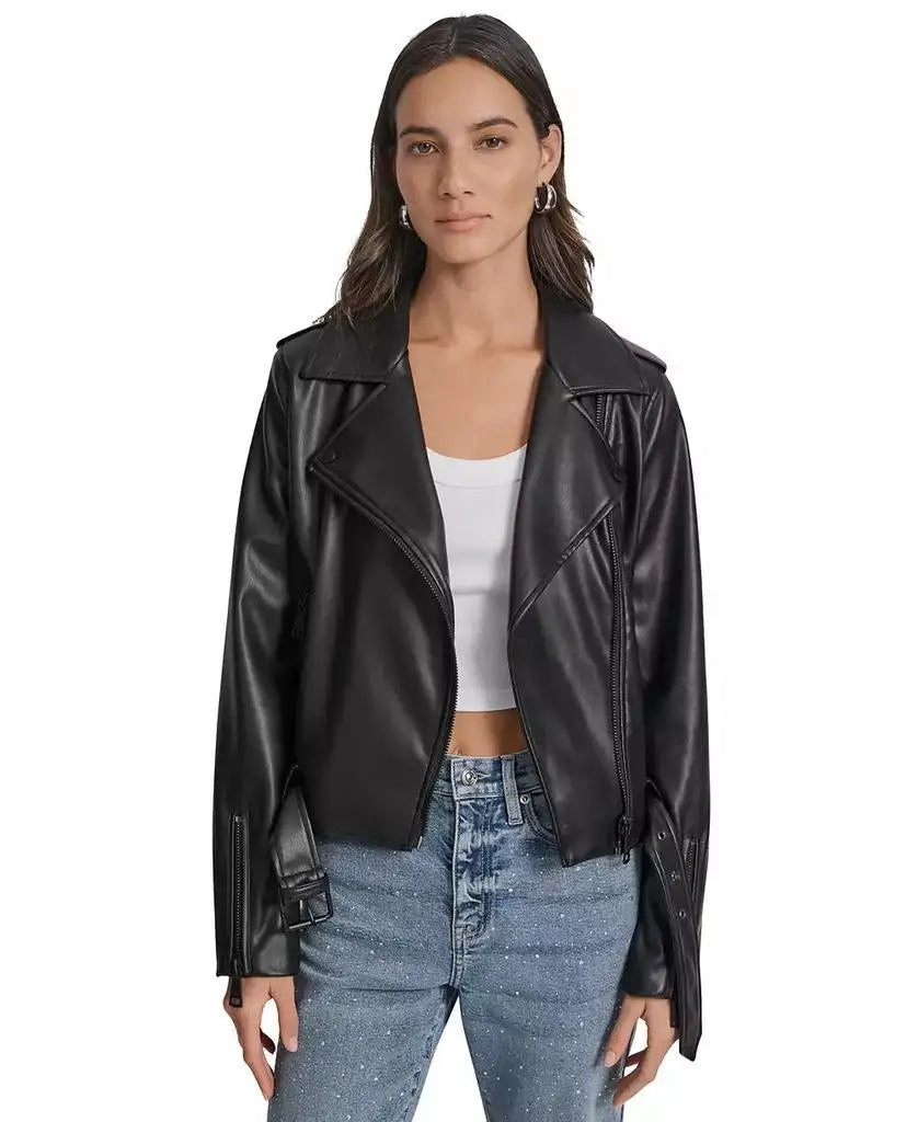 DKNY Jeans | Women's Faux-Leather Moto Jacket