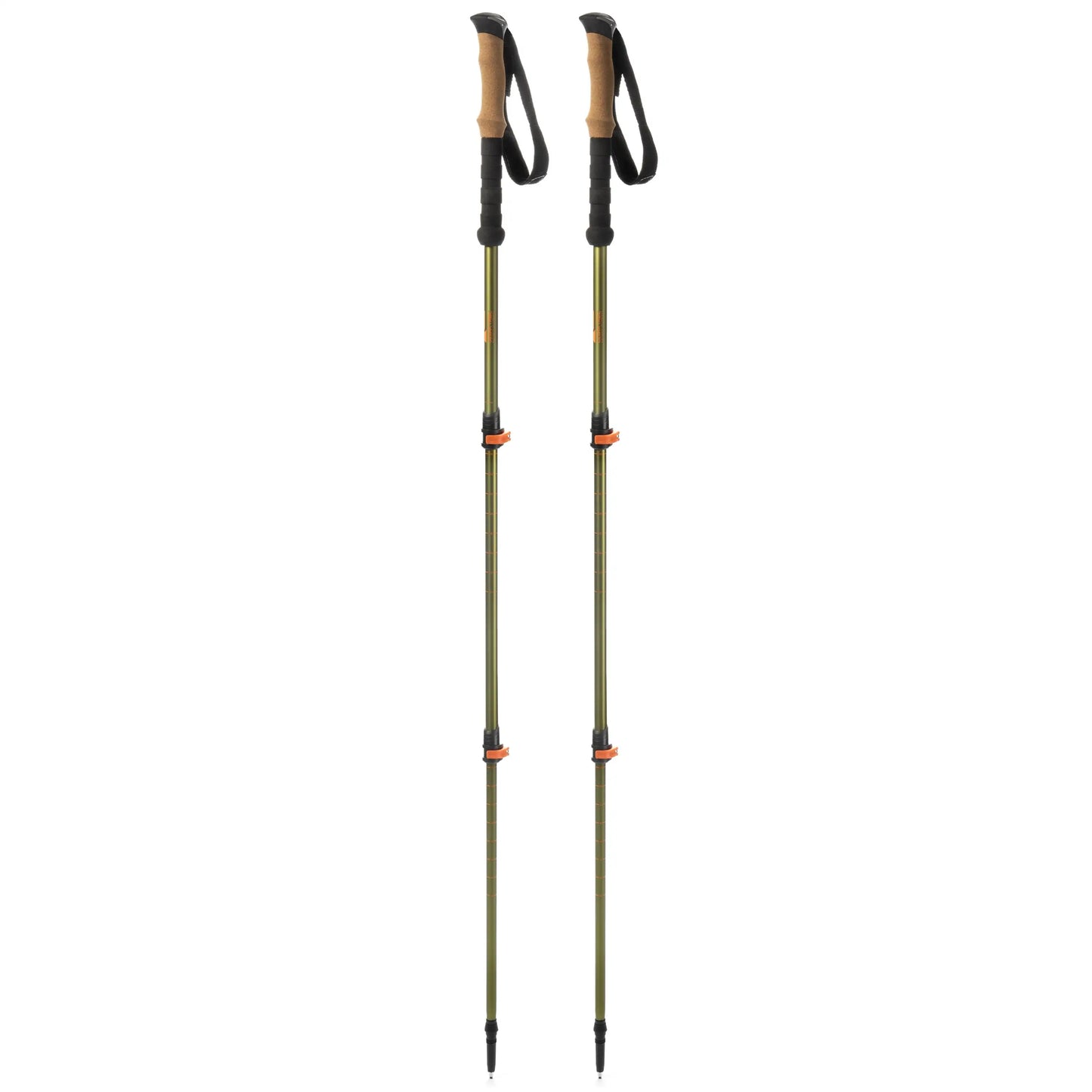 Aluminum adjustable quick-lock trekking poles with cork grips, 2 poles