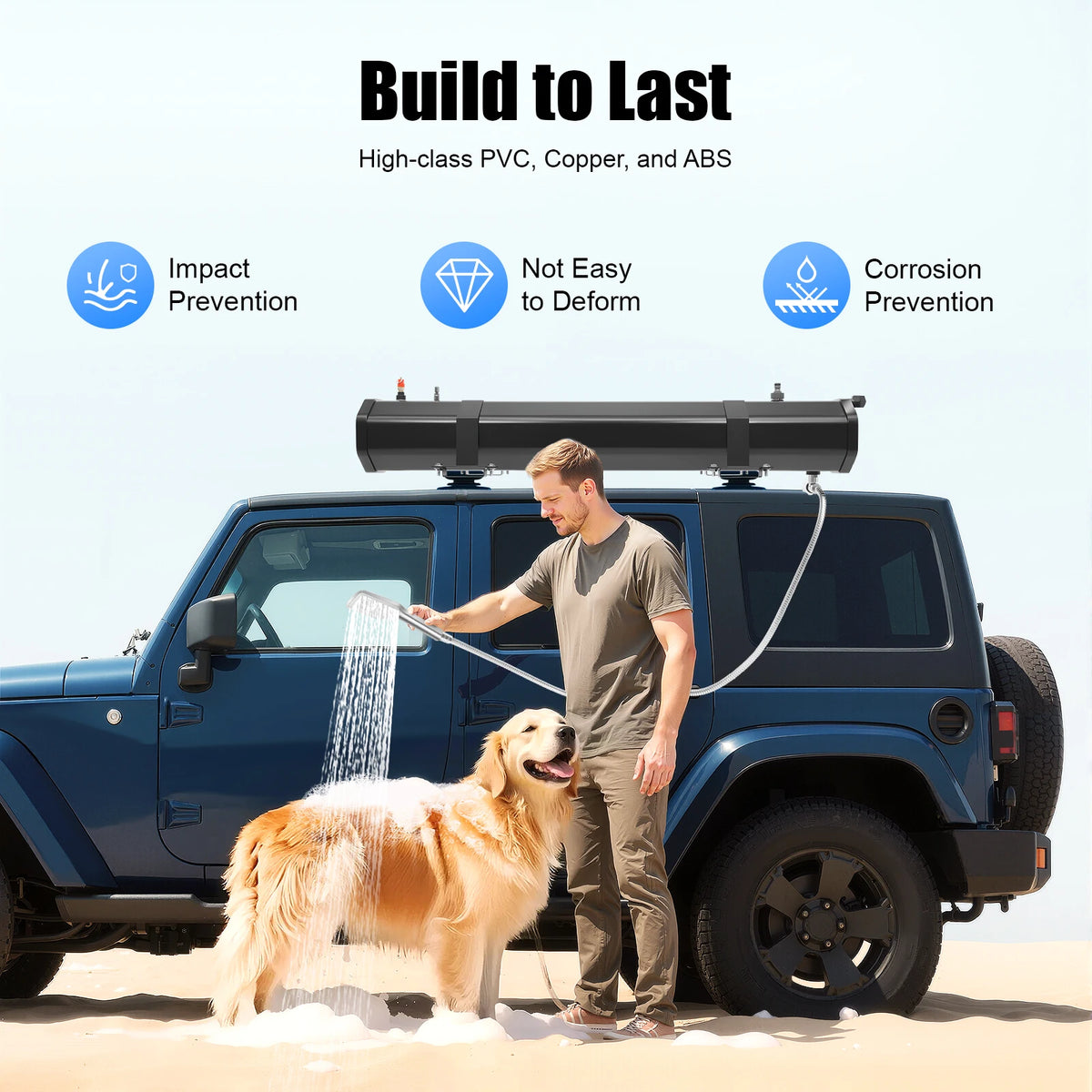 Portable Water Tank for Camping 30L Roof Rack Mount Road Shower, Outdoor Activities Water for roof crossbar luggage rack platform luggage rack roof tent roof luggage box roof luggage frame of SUVs sedans RVs trucks washing ac