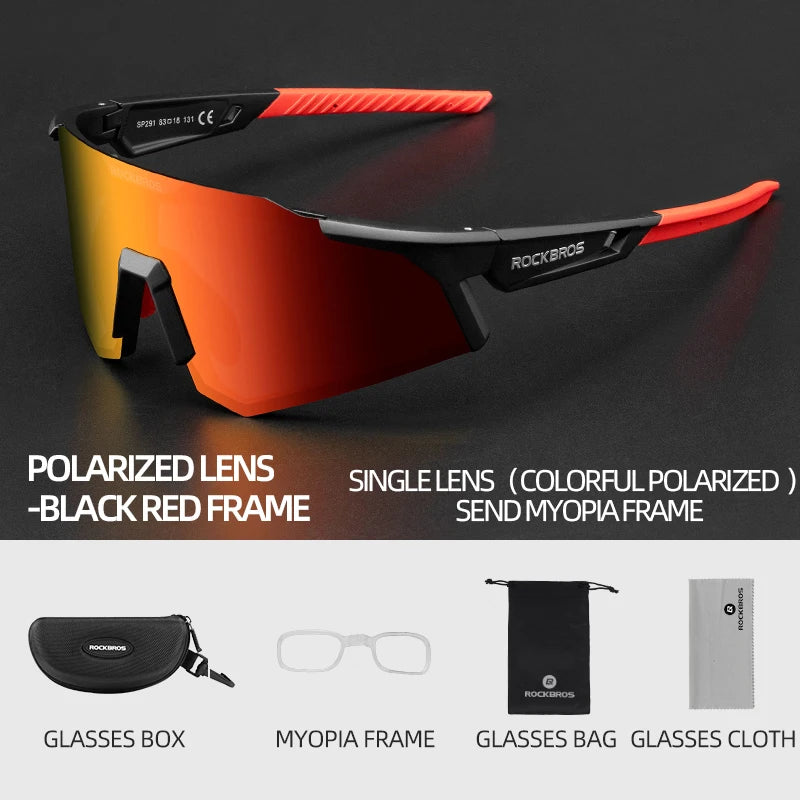 ROCKBROS Polarized Photochromic Bike Glasses Outdoor UV400 Bicycle Eyewear