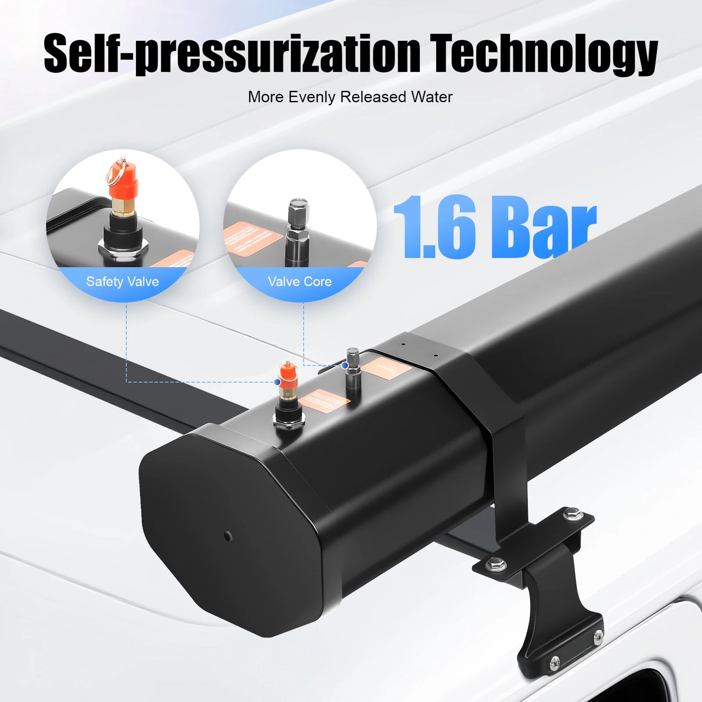  30L Roof Mounted Road Shower Car Shower Water Tank Portable Outdoor Rinse with Hose for Post-Surf & Camping Use