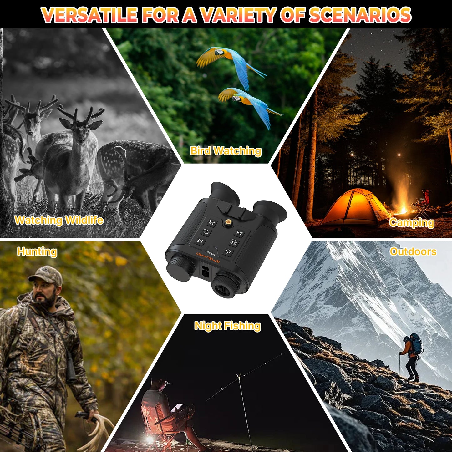 GTMEDIA Night Vision Binoculars 4K 8X Digital Zoom for Helmet Night Vision Goggles for Outdoor Hunting Night Vision Binoculars