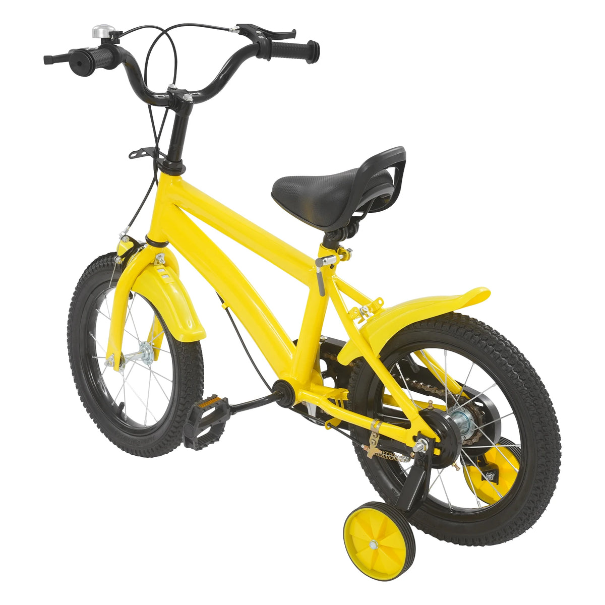 14 Inch Kids Bike w/ Training Wheels, Adjustable Seat Height Dual Brakes Children's Bicycle Kids Learning Bicycle for Boys Girls