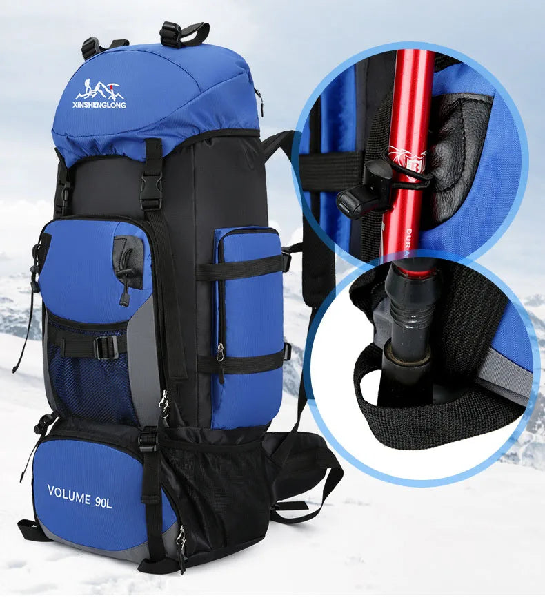 Oulylan 90-liter Camping Extra Large Large Capacity Traveling Luggage Bag with Water Splashing Prevention Backpack