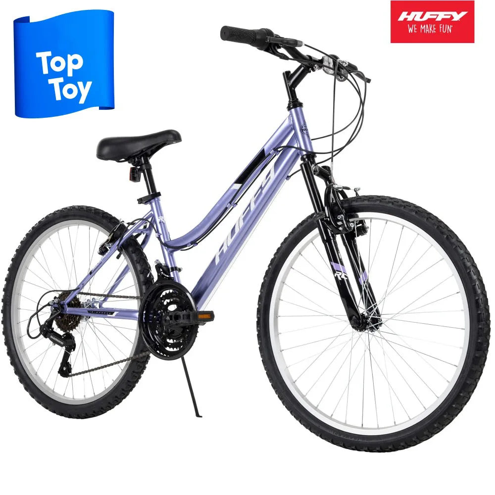 New Huffy Rock Creek Mountain Bike 24" Wheels Adults Ages 13+ Purple Lilac