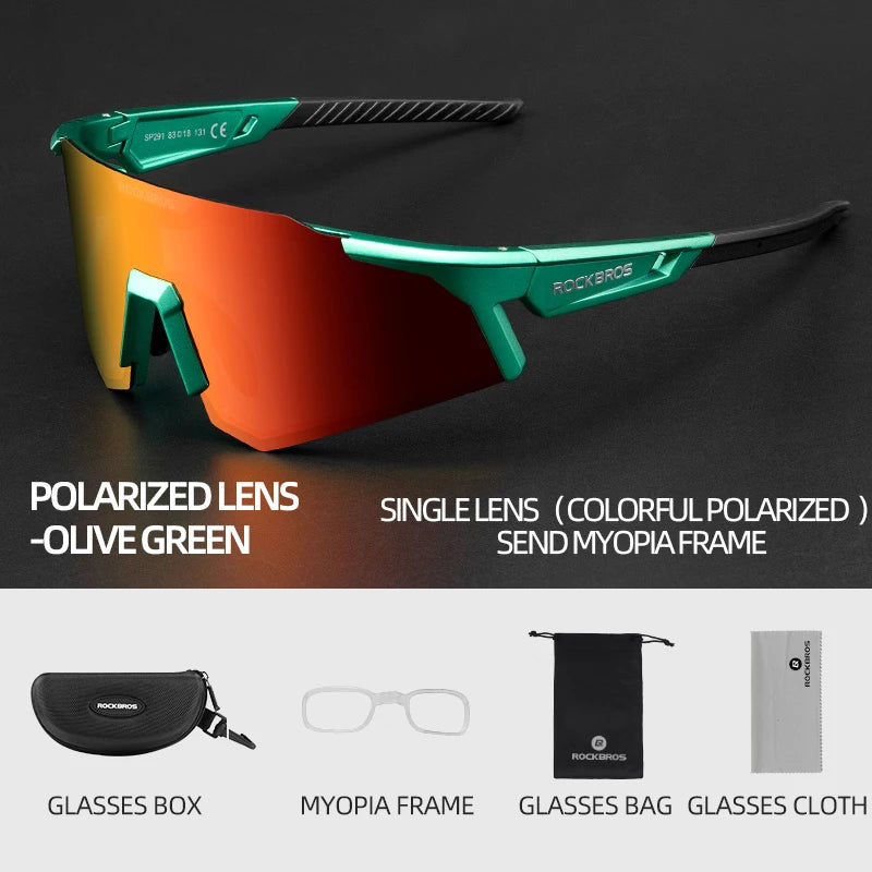 ROCKBROS Polarized Photochromic Bike Glasses Outdoor UV400 Bicycle Eyewear
