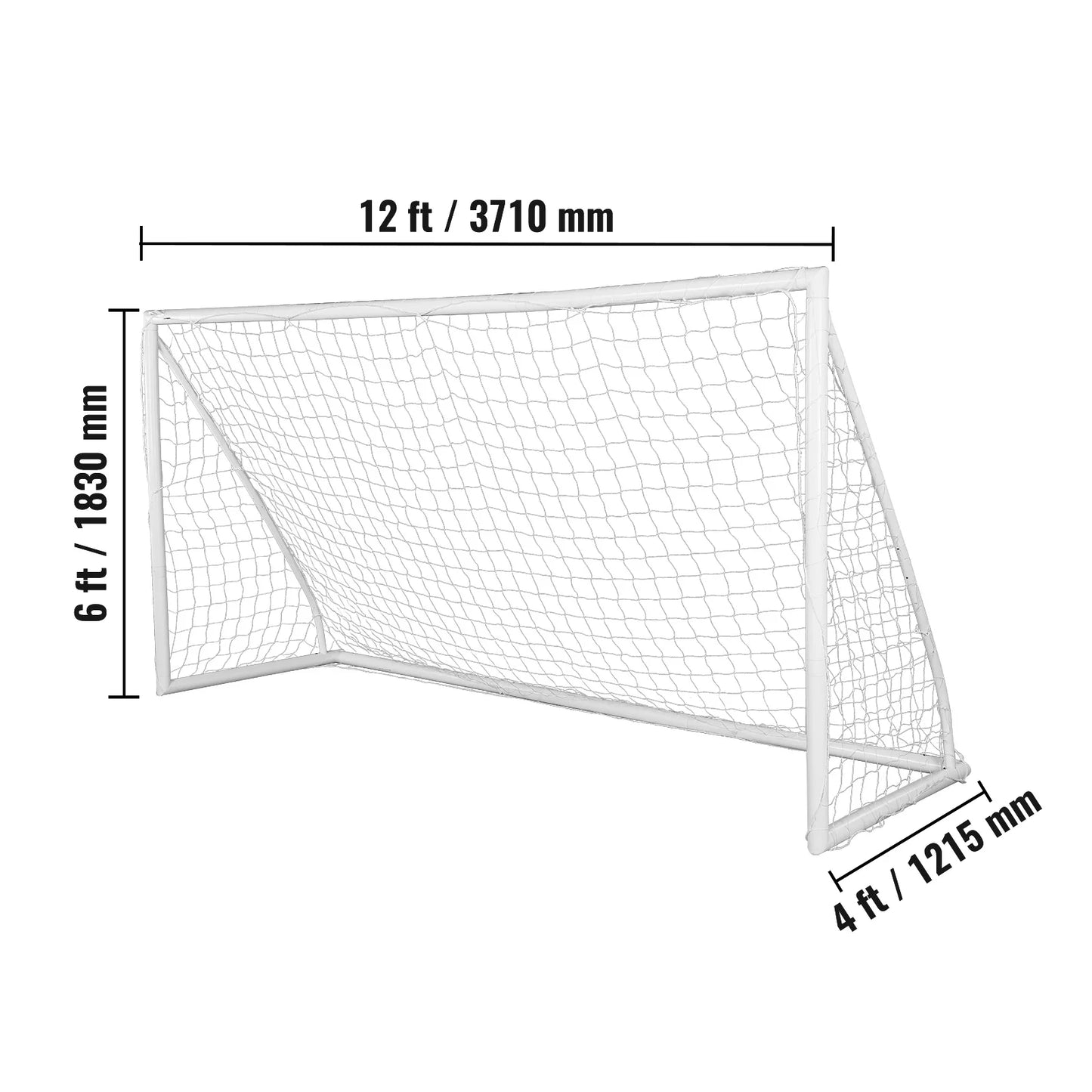 SucceBuy 12x6FT Portable Soccer Goal Soccer Net 1 Pack For Adults Kids Training All-Weather Outdoor Soccer Goals with Carry Bag