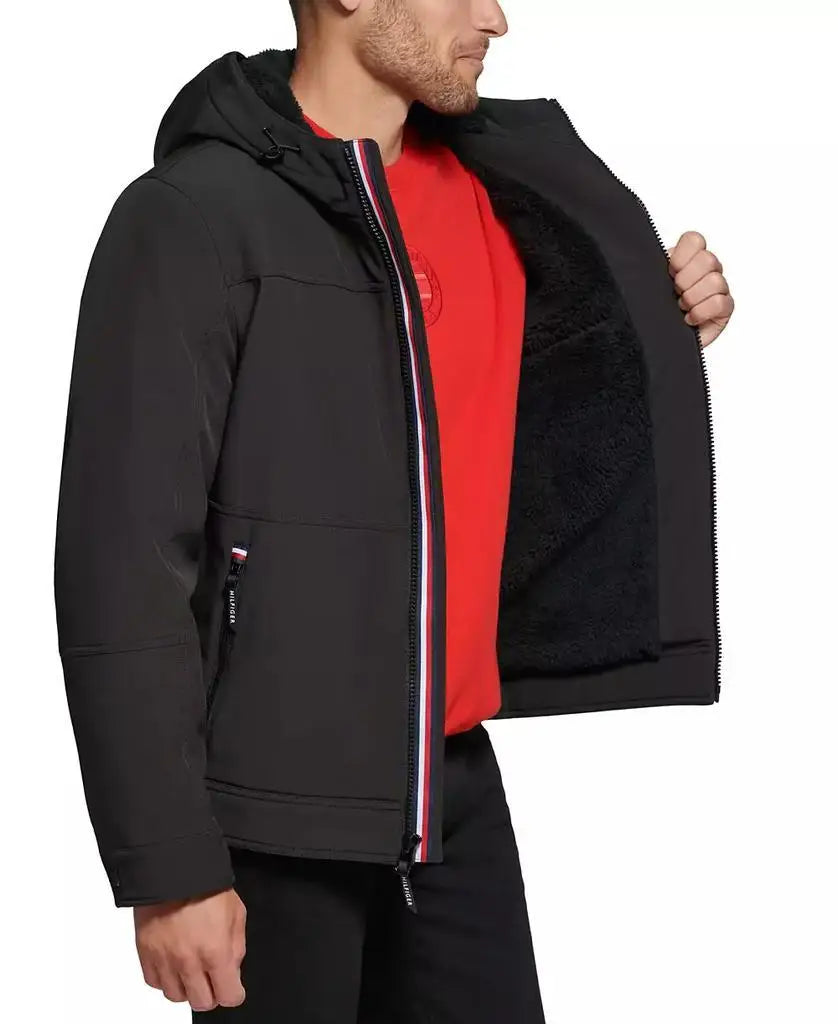 Tommy Hilfiger | Men's Sherpa-Lined Softshell Hooded Jacket