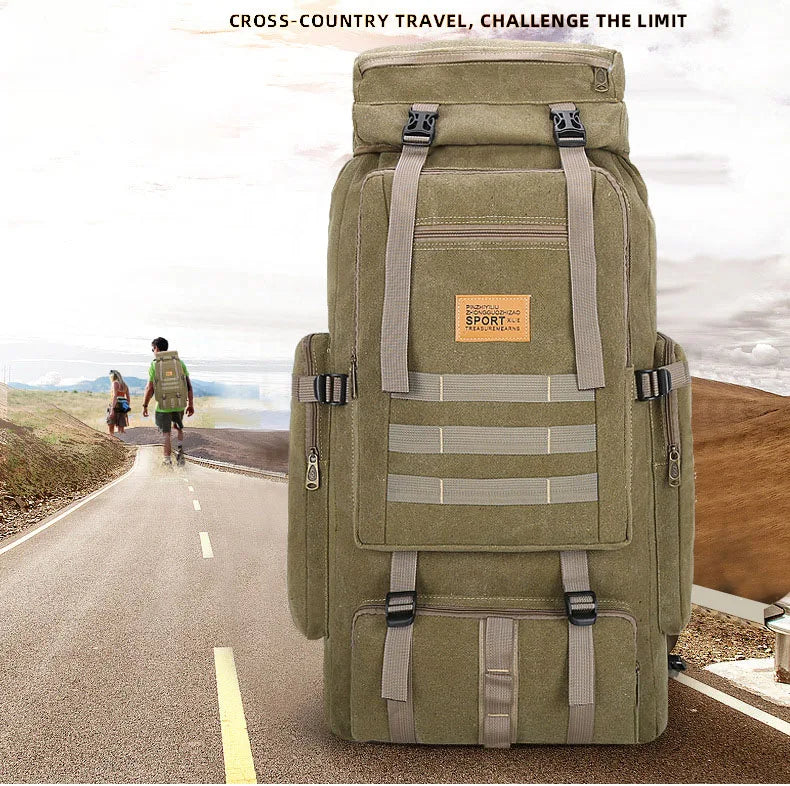 80L Backpack 600D Nylon Waterproof Trekking Hunting Bags Outdoor Rucksacks Outdoor Training Molle Knapsacks