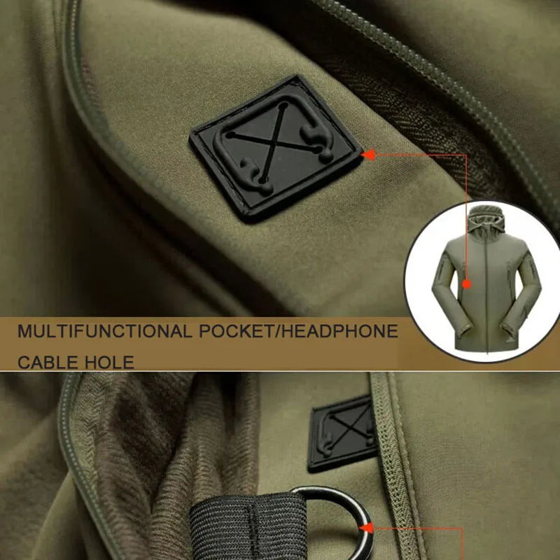 Oulylan Outdoor Jacket Military  Windproof Waterproof Shark Skin Soft Shell Comfortabe Camping Hunting Hiking Jacket