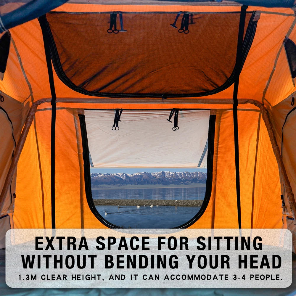 Roof tent with 280TC 2000 waterproof lattice cloth for using as a Camping Necessity