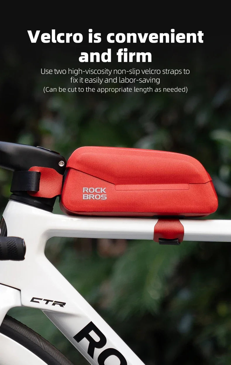 ROCKBROS Bike Top Tube Bag Magnetic Waterproof TPU Bike Frame Front Pack Mountain Bike Riding Storage Bag Cycling Accessories
