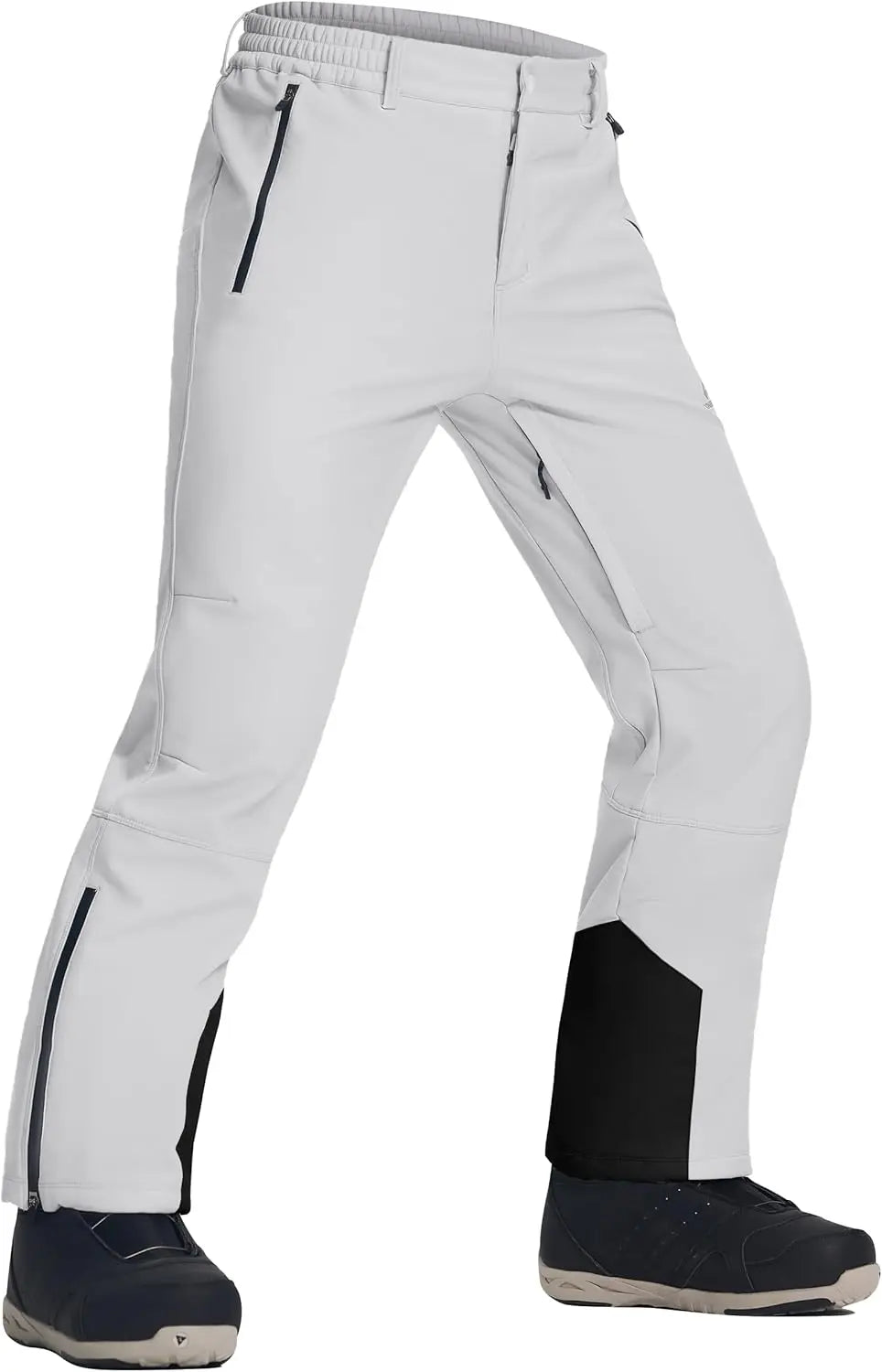 Pioneer Camp Men's Snow Ski Pants Waterproof Insulated Fleece Lined Softshell Snowboard Outdoor Hiking with Zipper Bottom Leg