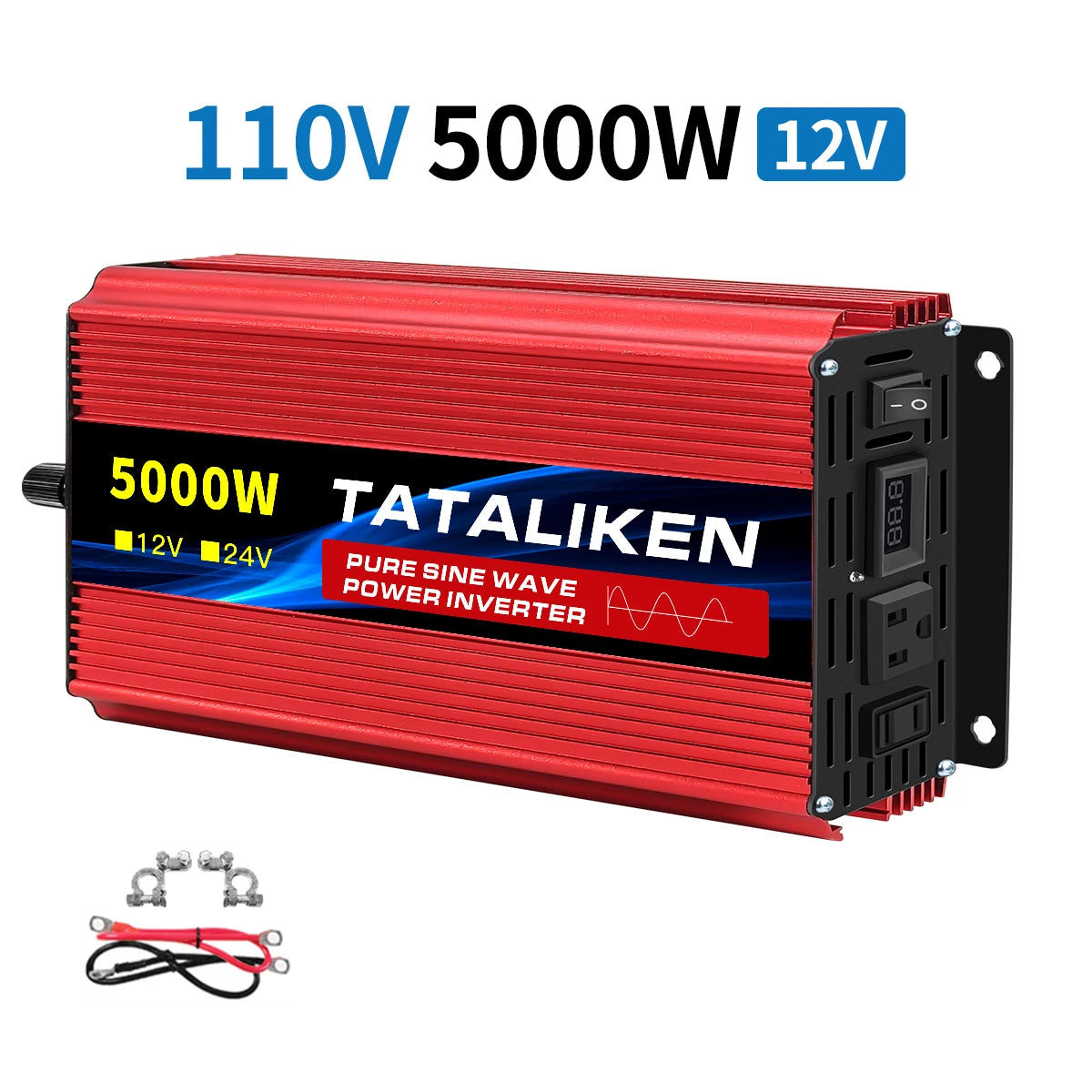1600w-4500W 12V/24V to AC 110V 60Hz Pure Sine Wave Inverter Car Power Transformer  Voltage Portable  Converter with LED Display