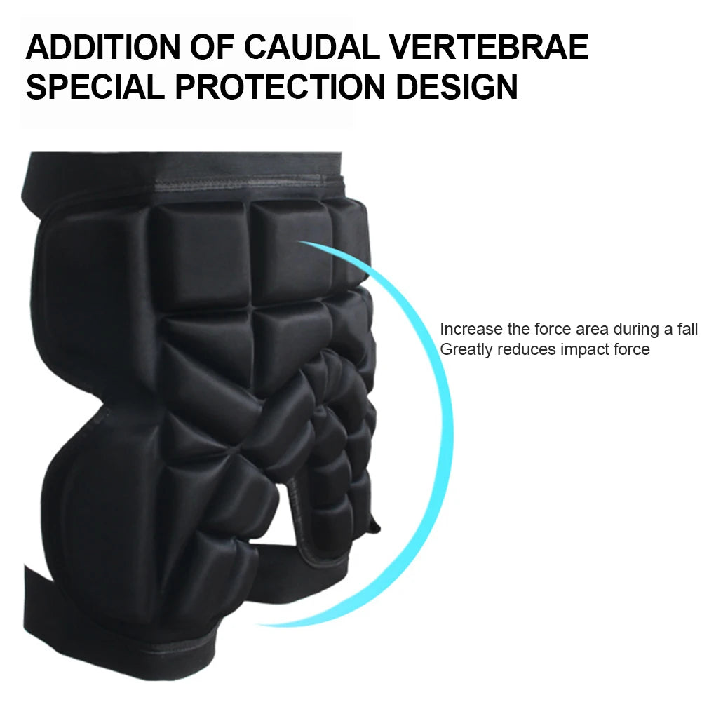 Unisex Thickened Hip Protector EVA Skiing Protector Pad Anti-Fall Butt Protection Pad Adjustable for Adults Kids Skate Ski