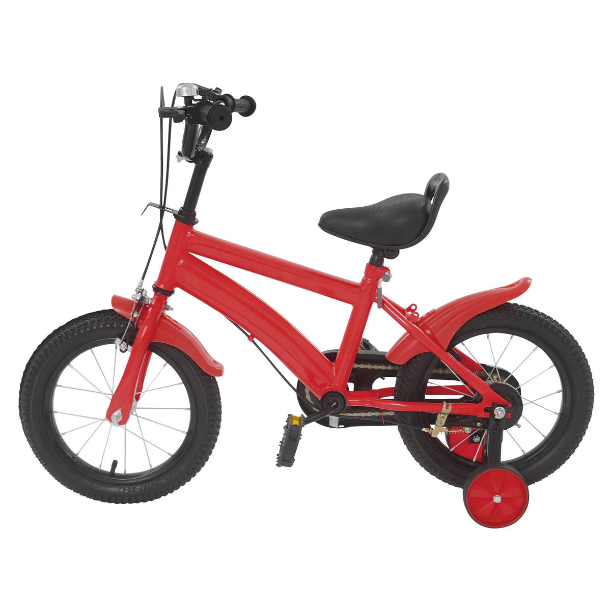 14 Inch Kids Bike w/ Training Wheels, Adjustable Seat Height Dual Brakes Children's Bicycle Kids Learning Bicycle for Boys Girls