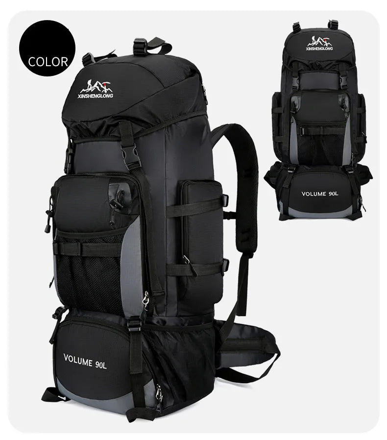 Oulylan 90-liter Camping Extra Large Large Capacity Traveling Luggage Bag with Water Splashing Prevention Backpack