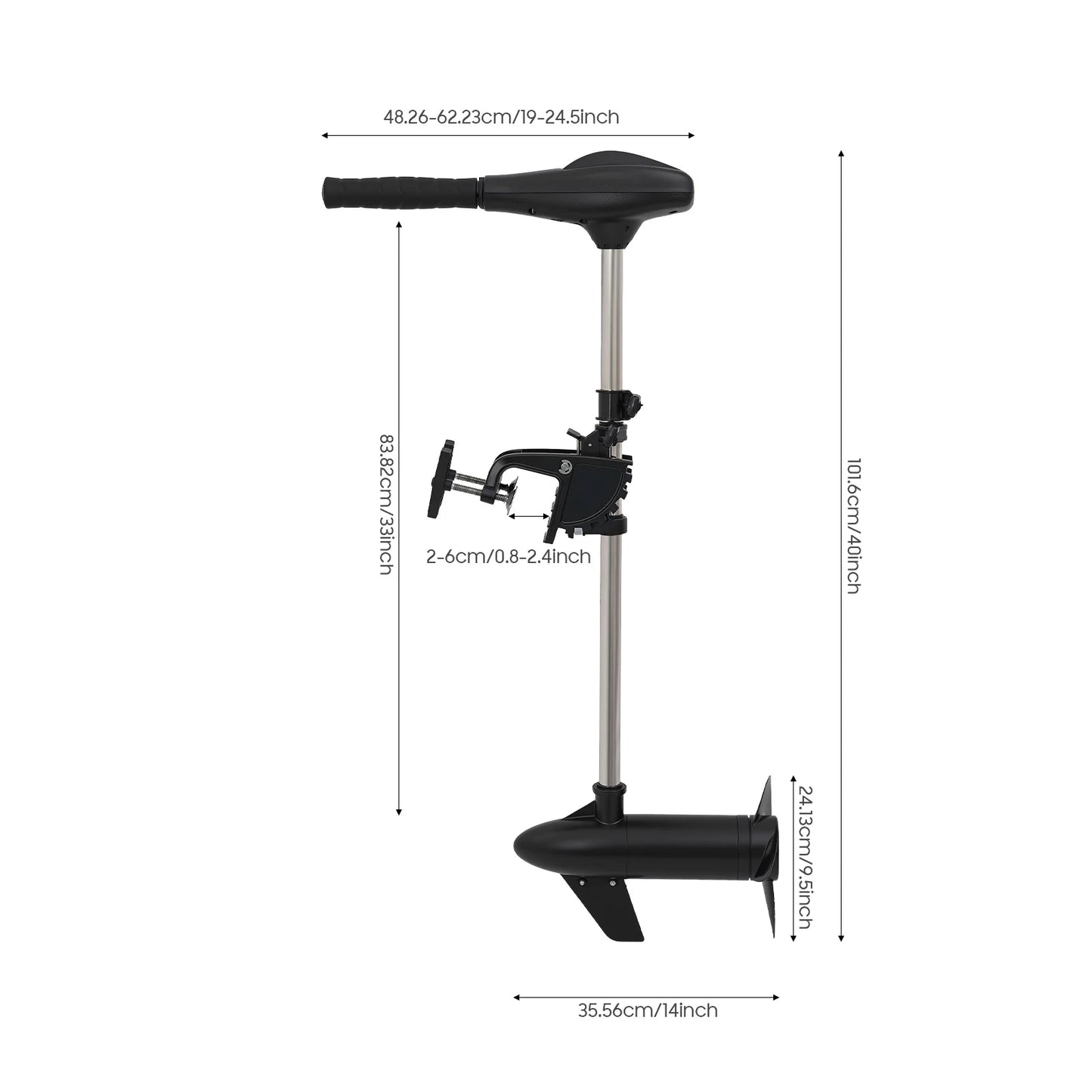 Powerful 40lb Thrust Electric Trolling Motor, 5 Forward Speeds, Adjustable & Durable for Fishing & Inflatable Boats