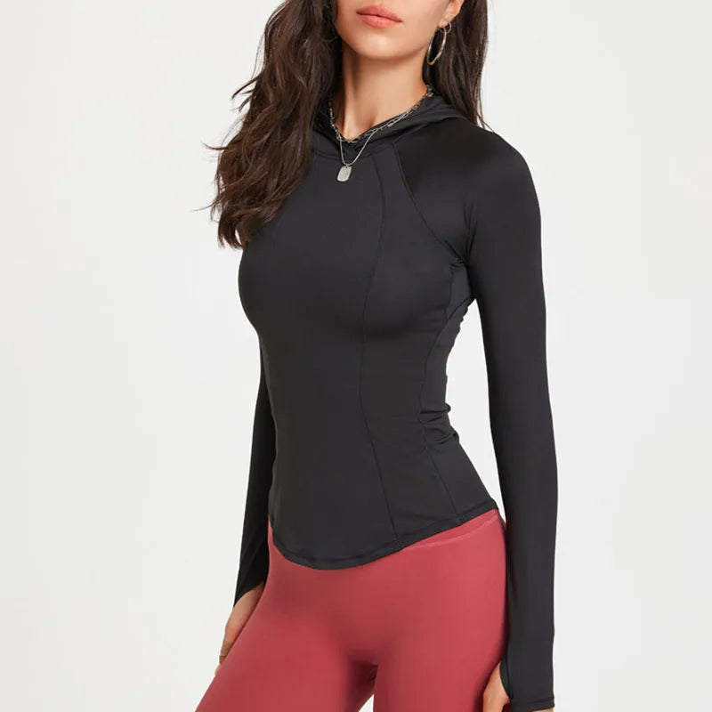 Women Long Sleeve Yoga Tops Autumn Winter Running Sports top Loose Gym Workout Training Blouse Outdoor Hiking Sportswear