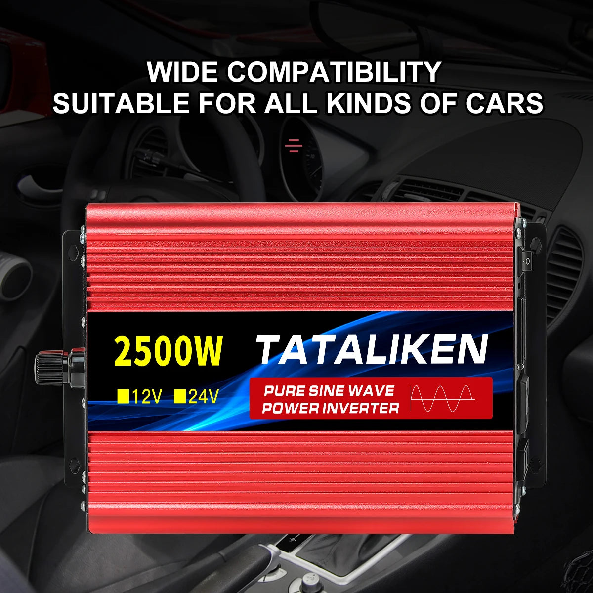 1600w-4500W 12V/24V to AC 110V 60Hz Pure Sine Wave Inverter Car Power Transformer  Voltage Portable  Converter with LED Display
