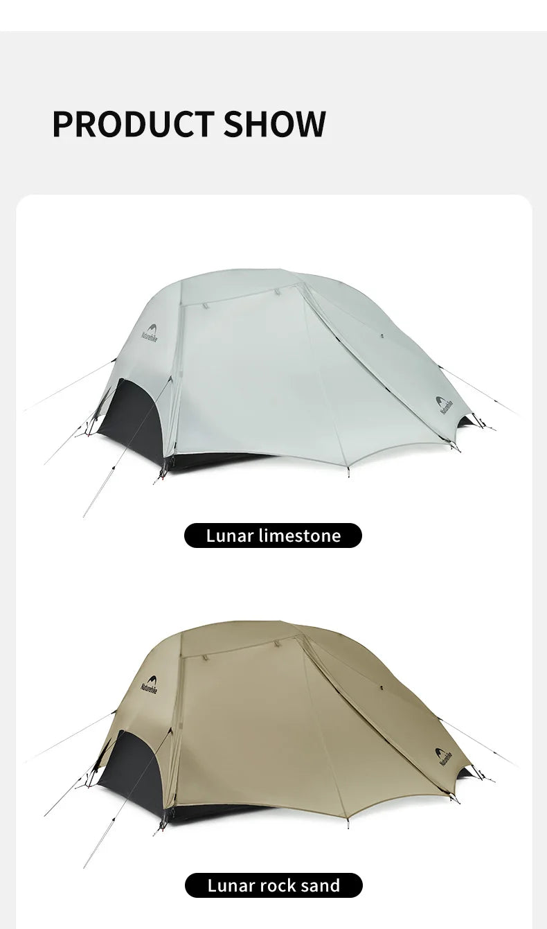 Naturehike Star River UL Camping Tent 2 People Tent 15D Nylon Ultralight Hiking Double Layer Backpacking Travel Tent 3 Seasons