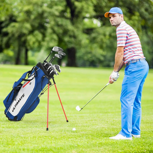 9/10 Pieces Men's Complete Golf Clubs Set Right Hand, Includes 460cc Alloy #1 Driver & #3 Fairway Wood & #4 Hybrid