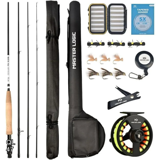 Complete Fly Fishing Starter Kit with Graphite Rod, Aluminum Reel, and Accessories for Beginners
