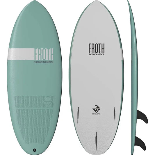 Boardworks Froth – Soft Top  Wakesurf Board – 3 Colors - 5 Sizes from 5’ to 9’