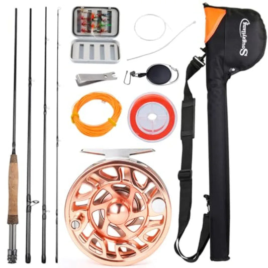 Fly Fishing Rod and Reel Combo 5 6 Weight Lightweight Portable Starter Package for Beginner and Experienced Anglers
