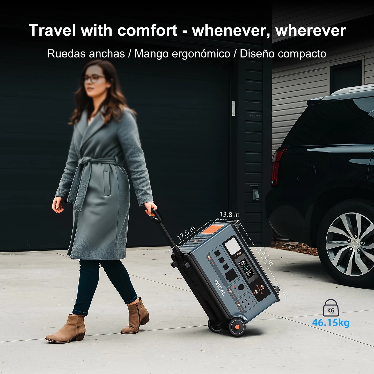 OSCAL PowerMax6000 Portable Power Station With 500W Solar Panel,6000W Continuous 9000W Peak,LiFePO4 Battery,2200W AC 2400W Solar Fast Charging,APP Monitor,Emergency Power Backup for Home,Camper,Outdoor Blackout