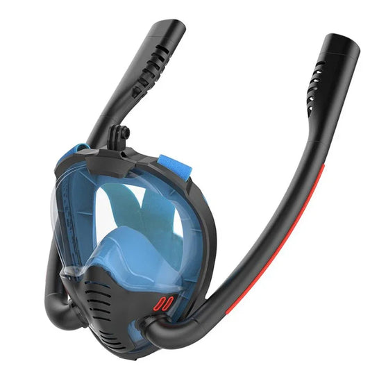 Adult Diving Mask Double Snorkel Anti-Fog Full Face Swimming Underwater Snorkeling Mask