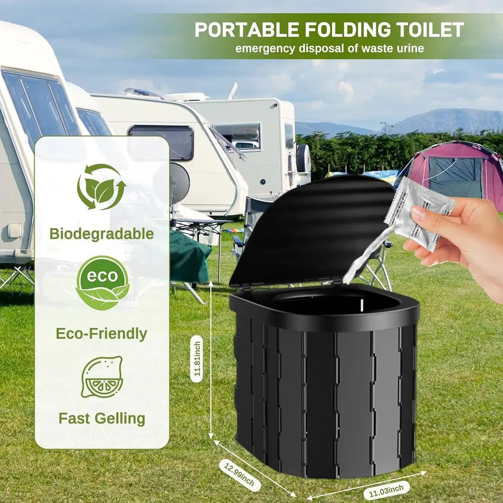 Portable Camping Shower, Pop Up Privacy Tent Kit with LED Light and Foldable Toilet, 6000mAh LCD Screen Shower Pump, 5.3 Gallons