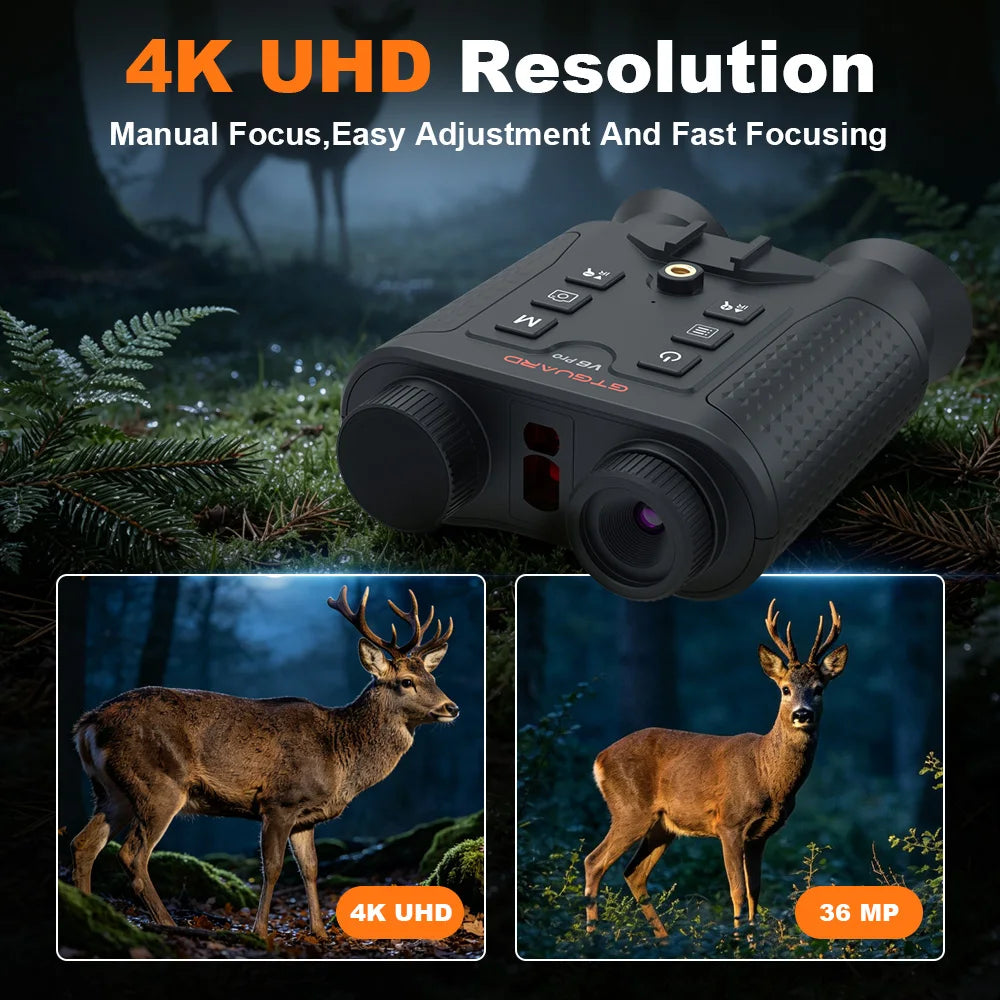 Night Vision Binocular 4K 8X Digital Zoom Nightvision Goggles Head Mounted IR Digital Telescope Built-in Diastimeter For Hunting