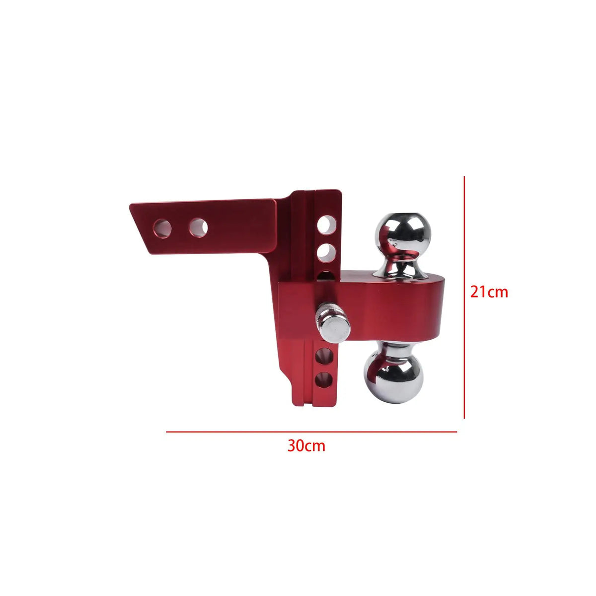 AP03 Adjustable 6" Drop/Rise Trailer Hitch Red for 2" Receiver with Anti-Theft Locks, Dual Ball Mount