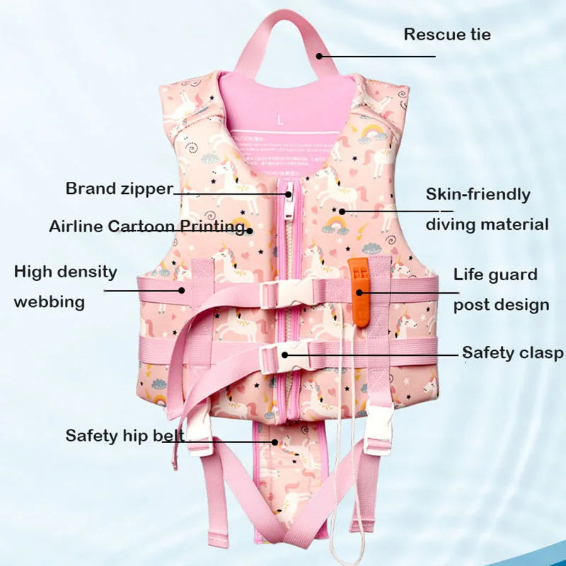 Aid Flotation Device  kayaking Boating  Vest Safety Survival Suit Kids Swimming