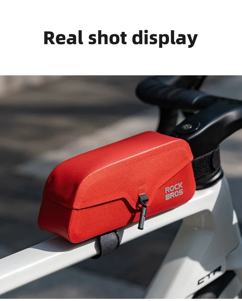 ROCKBROS Bike Top Tube Bag Magnetic Waterproof TPU Bike Frame Front Pack Mountain Bike Riding Storage Bag Cycling Accessories