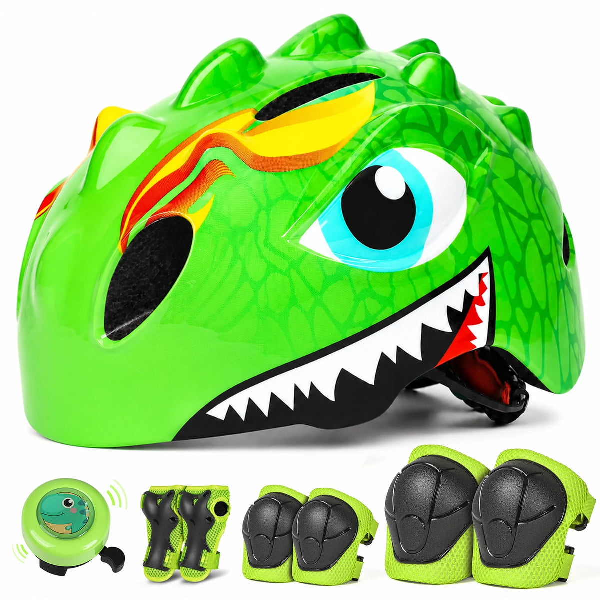 VICTGOAL Kids Bike Helmet Children Bicycle Bell Knee Elbow Pads Wirst Guards Sports Protective Gear for Cycling Balance Bike Skateboard